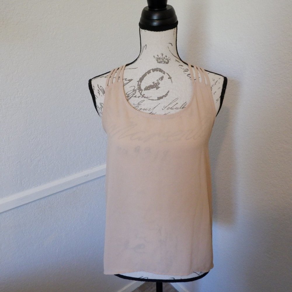 Sheer Beige Tank w/ Pretty Knot Back